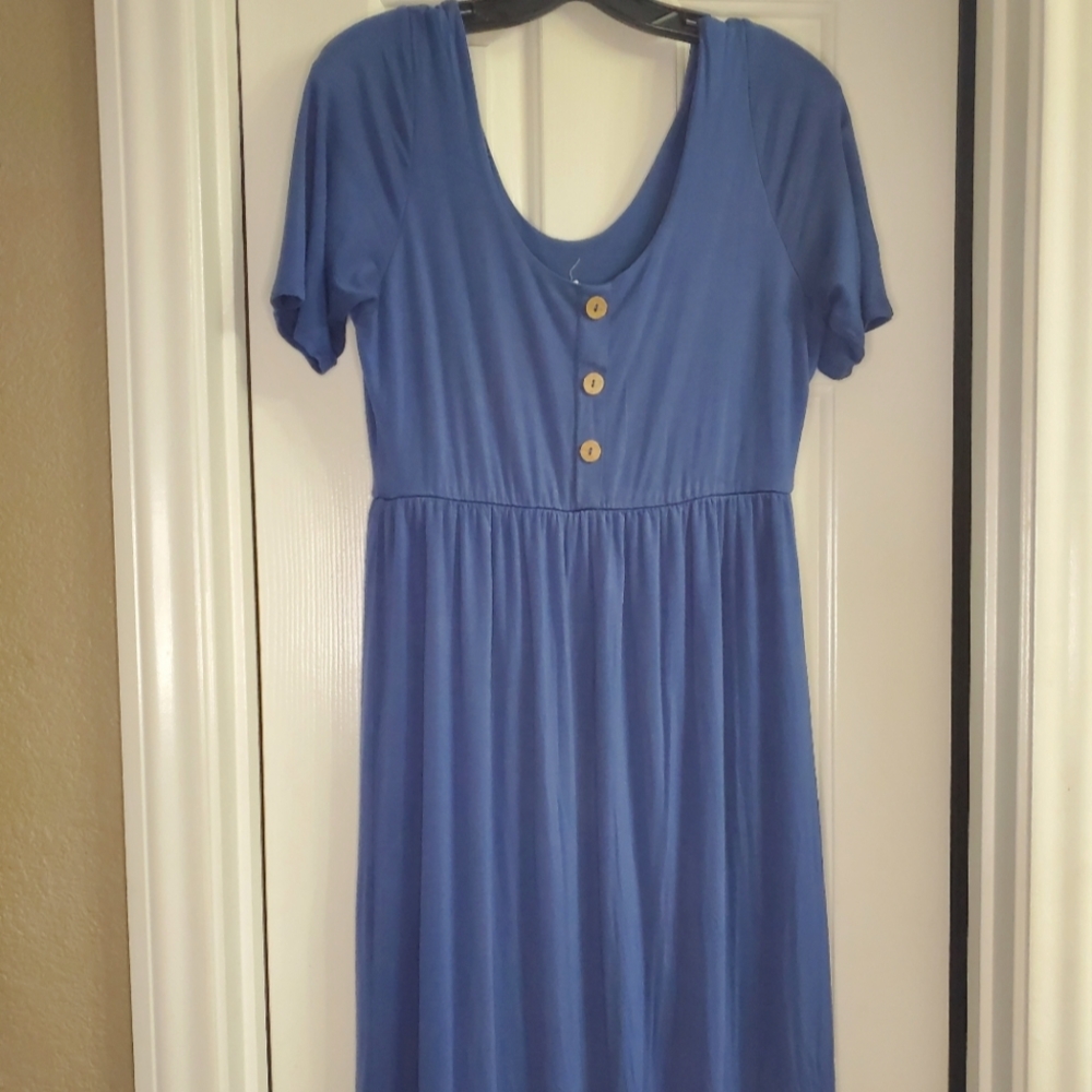 Ladies maxi dress, blue, size large